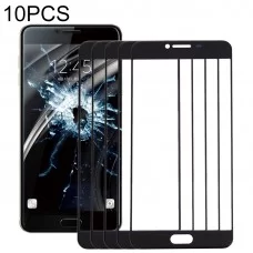 10 PCS delantero de la pantalla externa lente de cristal para Samsung Galaxy C5 (negro)